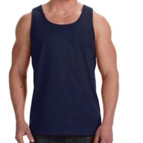 New Fruit or the Loom Mens Tank Top 100% Cotton Navy Size: L 42-44 - Picture 1 of 2